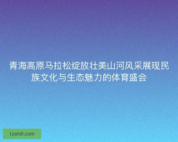 青海高原马拉松绽放壮美山河风采展现民族文化与生态魅力的体育盛会